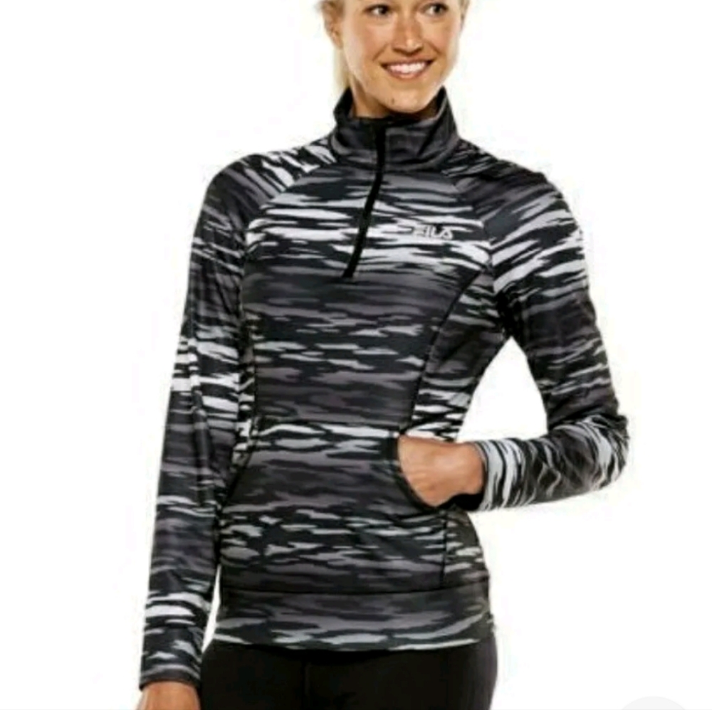 Super Cute Fila Camouflage Women's Sweatshirt Jacket Size M